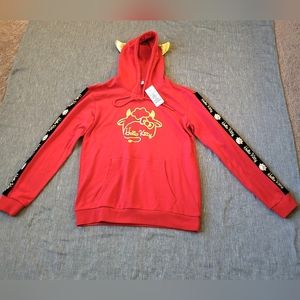 New Women's Hello Kitty Hooded Sweatshirt Long Sleeve Size M.